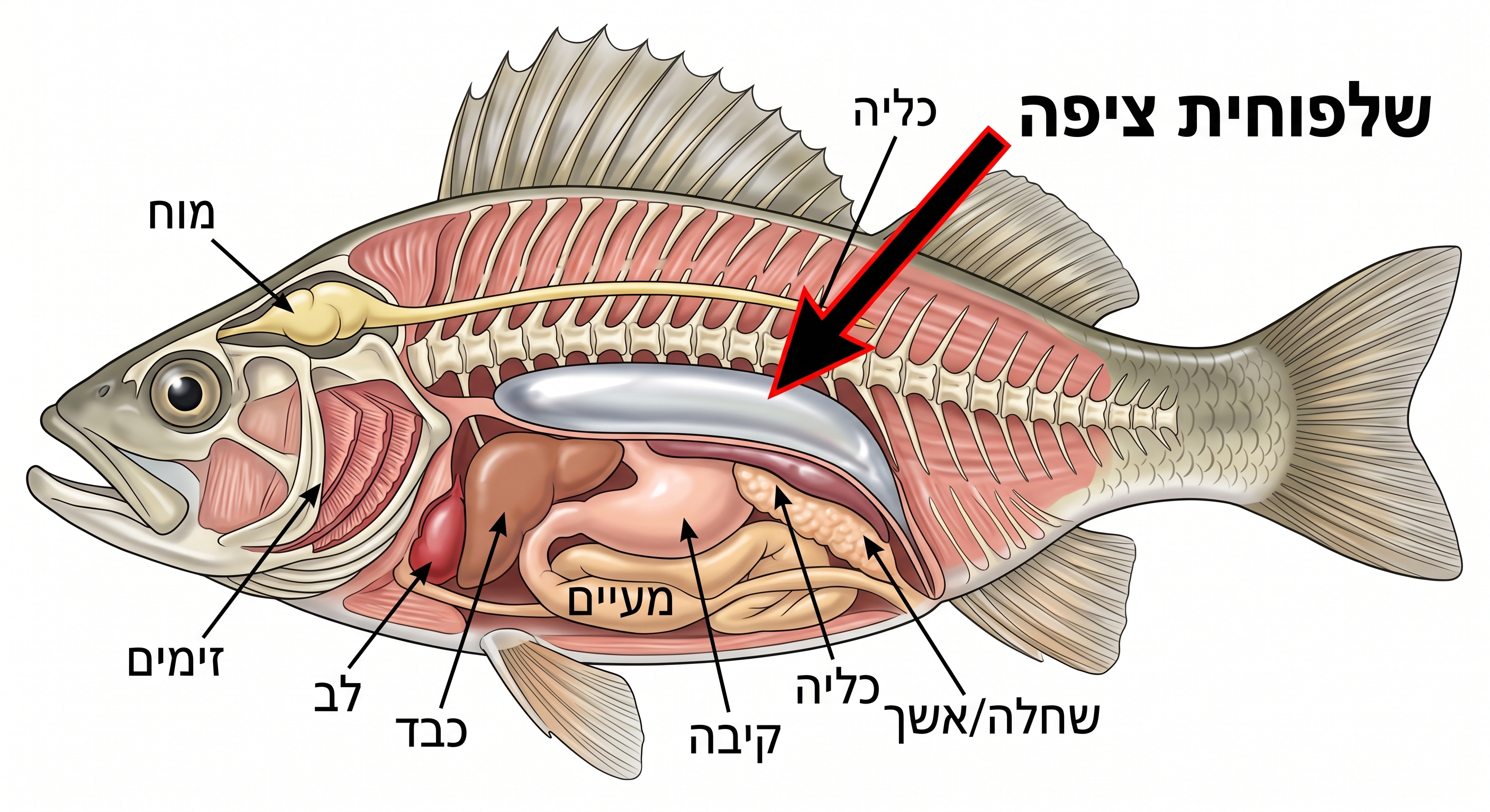 אנטומיה של דג - חתך אורך